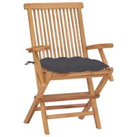 vidaXL Tuinstoelen 2 st met antracietkleurige kussens massief teakhout