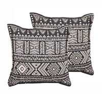 Beliani Sierkussen set van 2 katoen zwart/beige SIRVAN