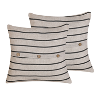 Beliani Sierkussen set van 2 beige/zwart CYNARA
