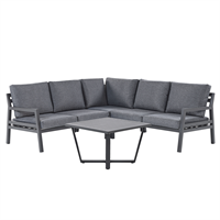 Beliani Loungeset aluminium donkergrijs VIZZINI