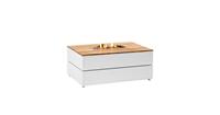 Cosi Fires Cosipure lounge gas vuurtafel 120 white - teak top