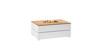 Cosi Fires Cosipure lounge gas vuurtafel 120 white - teak top