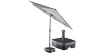 Kopu ronde stokparasol 300 cm Calma met voet - Light Grey