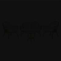 Beliani Loungeset rotan beige/wit SIBARI