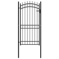 vidaxl Poort met speerpunten 100x200 cm staal zwart