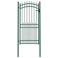vidaxl Poort met speerpunten 100x200 cm staal groen