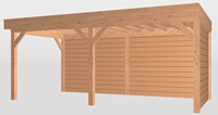 Hillhout Douglas Plat dak Premium 600x310 achter en zijwand dicht LV