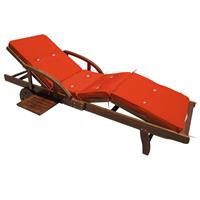 deuba Detex Liegenauflage wasserabweisend 4 Segmente Auflagen Polster Kissen Liege Sonnenliege Gartenliege orange