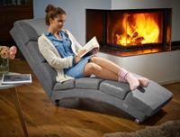 Relaxliege Liegesessel London Wohnzimmer Ergonomisch 186x55cm Modern Relaxsessel Liegestuhl Stoff grau - Casaria