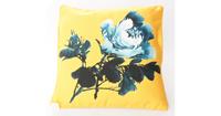 Plant & More - Set van 2 Sierkussens - 45 x 45 cm - Katoen - Geel/Bloem