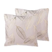 Beliani Sierkussen set van 2 fluweel roze FREESIA