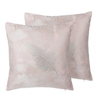 Beliani Sierkussen set van 2 roze SILENE