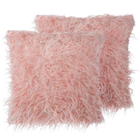 Beliani Sierkussen set van 2 roze DAISY