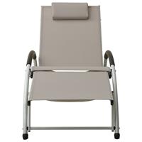vidaxl Sonnenliege mit Kissen Textiline Taupe