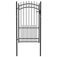 vidaXL Poort met speerpunten 100x175 cm staal zwart