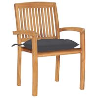 vidaXL Stapelbare Gartenstühle mit Kissen 8 Stk. Massivholz Teak Braun
