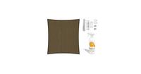Shadow Comfort Compleet pakket:  vierkant 3,6x3,6 Japanese Brown met RVS Bevestigingsset en buitendoekreiniger
