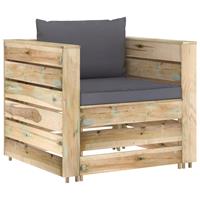 vidaXL 2-tlg. Garten-Lounge-Set mit Kissen Grün Imprägniertes Holz 