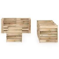 Vidaxl - 6-tlg. Garten-Lounge-Set Grün Imprägniertes Kiefernholz