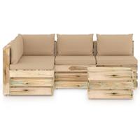 Vidaxl - 5-tlg. Garten-Lounge-Set mit Kissen Grün Imprägniertes Holz