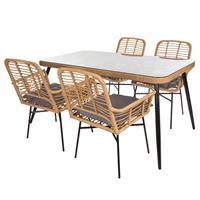 my Flair Tuin-eethoek 1 tafel, 4 stoelen (5-delig)