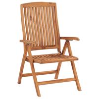 vidaXL Tuinstoelen 4 st verstelbaar met kussens massief teakhout