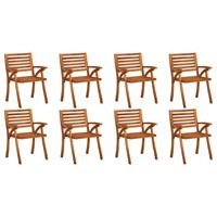 vidaXL Tuinstoelen 8 st met kussens massief acaciahout