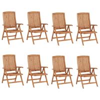 Tuinstoelen 8 St Verstelbaar Met Kussens Massief Teakhout