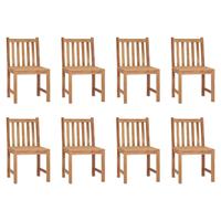 vidaXL Tuinstoelen 8 st met kussens massief teakhout