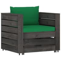 vidaXL 2-delige Loungeset met kussens grijs geïmpregneerd hout