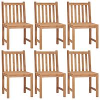vidaXL Tuinstoelen 6 st met kussens massief teakhout