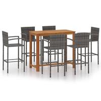 vidaXL 7-tlg. Gartenbar-Set  Grau