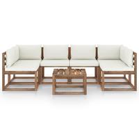 vidaXL 7-delige Loungeset pallet met kussens geïmpregneerd grenenhout