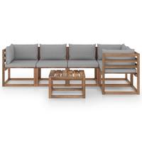 vidaxl 6-tlg. Garten-Sofagarnitur aus Paletten mit Kissen Kiefernholz