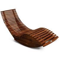 Schwungliege FSC-zertifiziertes Akazienholz Ergonomisch Wippfunktion Gartenliege Sonnenliege Relaxliege Saunaliege - Casaria