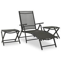 vidaXL 3-tlg. Garten-Lounge-Set Textilene und Aluminium  Anthrazit