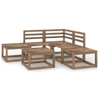 vidaXL 6-tlg. Garten-Lounge-Set  Braun