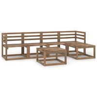 vidaXL 6-tlg. Garten-Lounge-Set  Braun