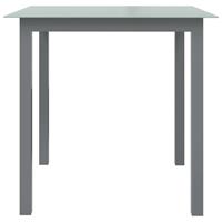 vidaXL Tuintafel 80x80x74 cm aluminium en glas lichtgrijs