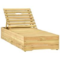 vidaXL Ligbed met rood geruit kussen geïmpregneerd grenenhout