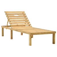 VidaXL Garten-Sonnenliege mit Tisch und Auflage Kiefer Imprägniert Creme