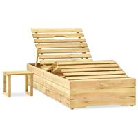 VidaXL Garten-Sonnenliege mit Tisch und Auflage Kiefer Imprägniert Grün