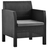 vidaXL Tuinstoelen 2 st met kussens PP antracietkleurig