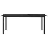 vidaXL Tuintafel 190x90x74 cm aluminium en glas antracietkleurig