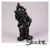 Stoobz Design Tuinbeeld Kabouter f*ck you zwart 10cm