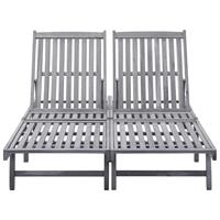 vidaXL Ligbedden 2 st massief acaciahout