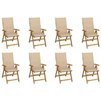 vidaXL Tuinstoelen 8 st inklapbaar met kussens massief acaciahout