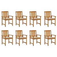 vidaXL Tuinstoelen 8 st met kussens massief acaciahout