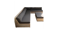 Wood4you Loungeset 13 Steigerhout 200cm/250cm incl kussens (Lvorm)