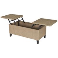 Outsunny 2in1 Gartentisch mit Stauraum khaki